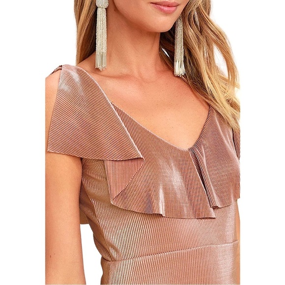 LULU’S Frill Estate Blush Midi Dress - Picture 4 of 13